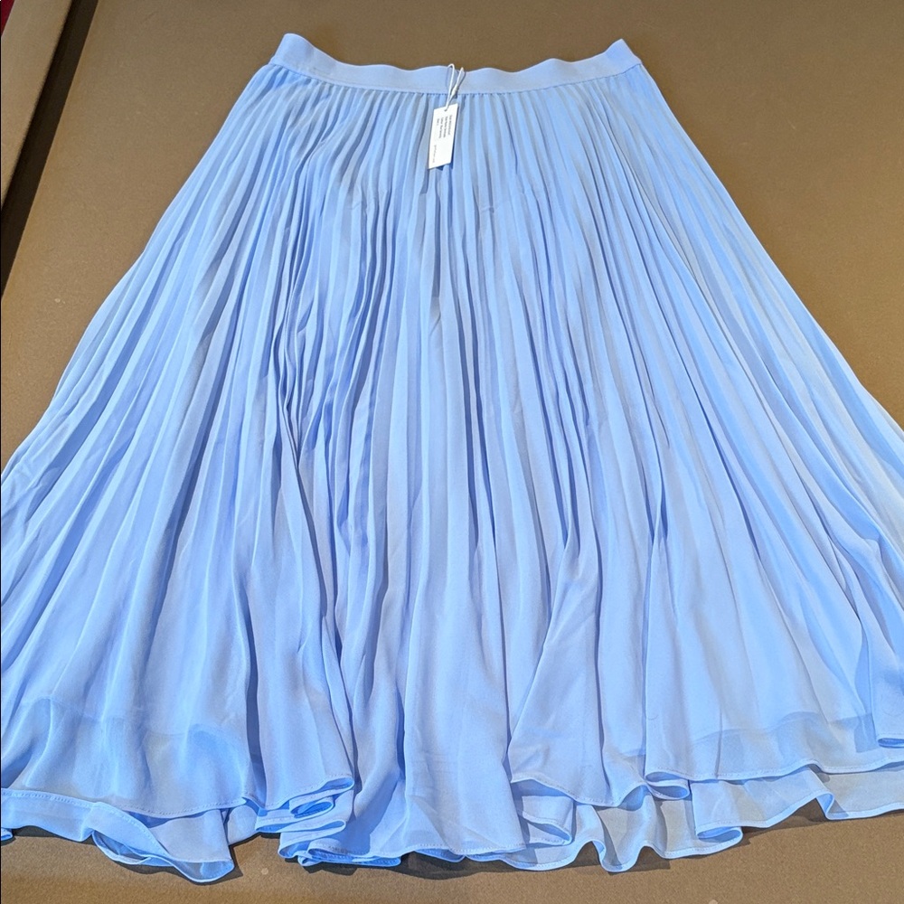 Gentle Fawn Light Blue Pleated Midi Skirt